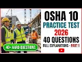 Ultimate 2026 OSHA 10 Practice Test 40 Essential Questions And Answers Part 1