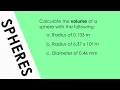 Surface area and volume of a sphere - Worked Example B