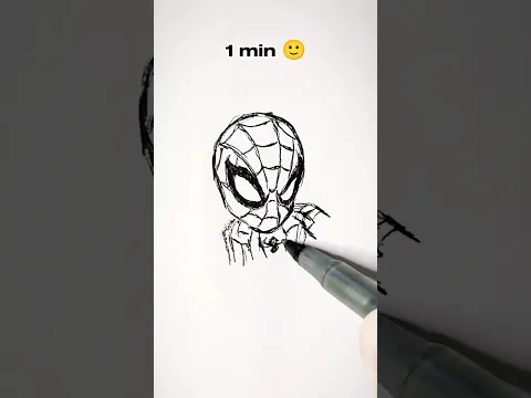 How to draw Spiderman 10sec, 10min, 10hr #shorts #marvel #spiderman #anime #drawing