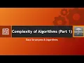 DSA Lecture 15 - Complexity of Algorithms Part 01
