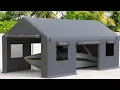 DEXSO 13 x20 Heavy Duty Carport Canopy Height Adjustable Portable Garage Review