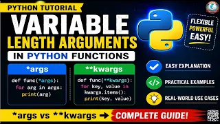 Variable Length Arguments in Python Functions args and kwargs Python Function