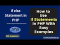 How to Use If Statements in PHP PHP If Statements with Examples PHP Tutorial-6