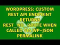 Wordpress Custom REST API endpoint returns rest - no