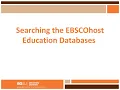 Searching the EBSCOhost Education Databases