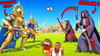 SHINCHAN and CHOP team vs AMAAN-T in Totally Accurate Battle Simulator