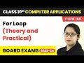 For Loop - Python Conditional Loops Class 10 Computer Applications Ch 9 Theory Practical