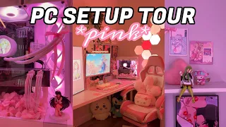 PINK PC SETUP TOUR 2025 welcome to my pink gaming setup