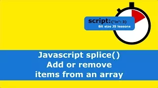 Javascript splice - Add or remove items from an array