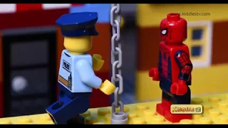 LEGO Bank Robbery with Spiderman & Ghostrider | Stop motion | brickfilm | children | 4k |  kiddiestv
