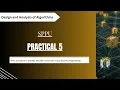 DAA Practical 5 Binomial Coefficient using Dynamic Programming BE Computer SPPU