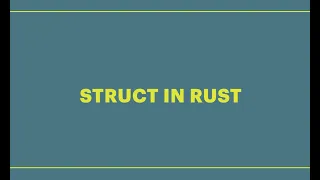 Struct in Rust