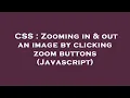 CSS Zooming in out an image by clicking zoom buttons Javascript