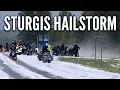 Sturgis Rally Riders Caught in a Sudden Hailstorm in South Dakota
