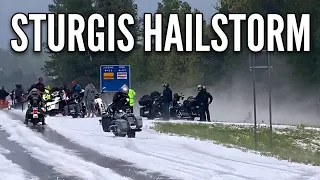 Sturgis Rally Riders Caught in a Sudden Hailstorm in South Dakota