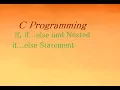 C Programming if if else and Nested if else Statement