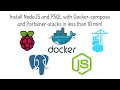 NodeJS PSQL with docker-compose and portainer