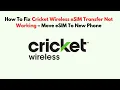 How To Fix Cricket Wireless eSIM Transfer Not Working - Move eSIM to New Phone