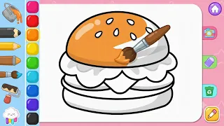 Food Coloring Book Toddlers Fun Educational Coloring Game for Kids Mobile game for kids