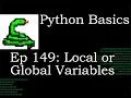 Python Basics Scope Local and Global Variables
