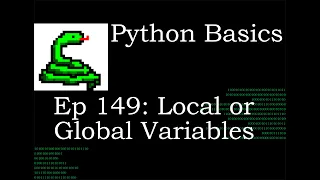 Python Basics Scope Local and Global Variables