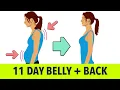 11 Day Belly and Back Exercise Fix Posture Burn Fat - 2 in 1