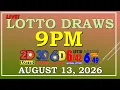 LOTTO RESULT 9PM DRAW AUGUST 13 2026 LottoResultTV15K