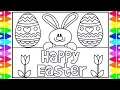 How to Draw the Easter Bunny for Kids Easter Bunny Coloring Pages for Kids HAPPY EASTER