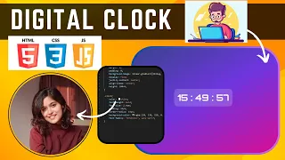 Digital Clock Using HTML CSS JavaScript Mini Project For Beginners 2024