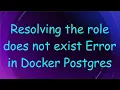 Resolving the role does not exist Error in Docker Postgres