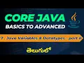 7 Variables and Datatypes in Java - Part 2 float double char boolean