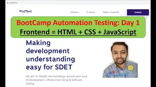 Day 1 BootCamp Learn Automation Testing Frontend HTML CSS JS