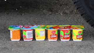 Car vs Yogurt - Crushing Crunchy & Soft Things by Car!
