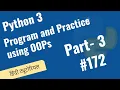 172 Menu-Driven Program Practice using Class Objects Clean Code Architecture-Python Hindi Tutorials