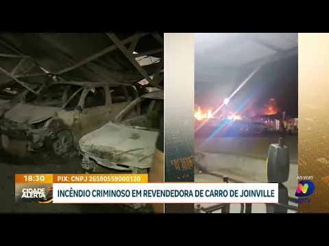 Revendedora de carros em Joinville é alvo de incêndio criminoso