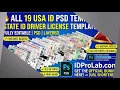 Editable USA ID Templates - 19 USA State Driver License PSD Bundle for Developers