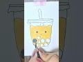 Adorable Boba Tea Art Drawing and Coloring Time Easy Art Tutorial -