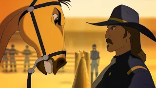 حصان شجاع وقوي بيخاطر بحياته علشان ينقذ القطيع بتاعه من خطر البشر الملخص كامل ملخص فيلم Spirit 