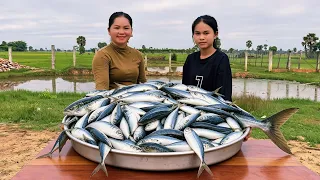Yummy Cooking Mackerel Fish in Village