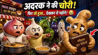 🧅 प्याज और लहसुन की दोस्ती ने बदल दी अदरक की ज़िंदगी! 🧄🥣 | Emotional Vegetable Story | AI Animation