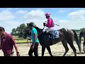 Monday s 1st race kicked off with lots of excitement by assistant trainer Kaya Payne cheering