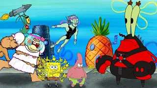 Bikini Bottom Brawlers PIRATE KRABS vs Spongebob Sandy Patrick Squidward and Plankton