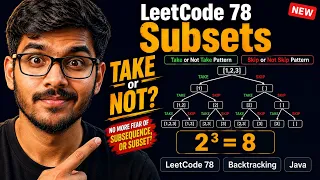 LeetCode 78 Subsets Take or Not Take Pattern Skip or Not Skip Pattern Solve in Seconds