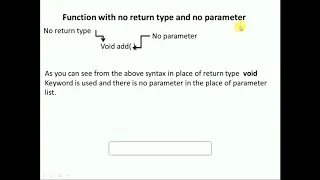 Function with no return type and no parameter in java programming Part 2