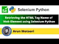 Retrieving the HTML tag name of Web Element on Page Selenium Python