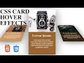 CSS Card Hover effects HTML and CSS how to create css transition hover effects using css