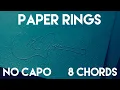 Paper Rings by Taylor Swift Guitar Lesson No Capo 8 Chords Tutorial