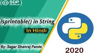 isprintable Function in String Inbuilt String Function in Python Python string Method SDPGuruji