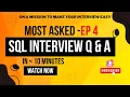 Top SQL Interview Questions Answers - Part 4 Ace Your Tech Interview