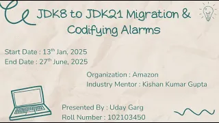 JDK8 to JDK21 Migration and Codifying Alarms